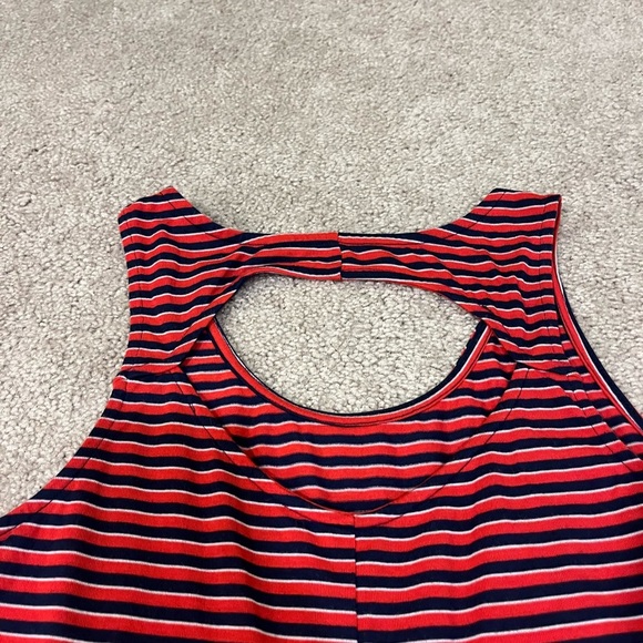 Arizona Jean Co. Red, White, and Blouse Striped Swing Dress - Picture 5 of 6